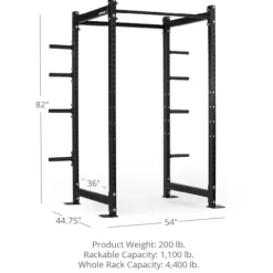 Titan Fitness T-3 Series Black Tall Power Rack 36in Depth Weight Plate Holders 1,100 LB Capacity