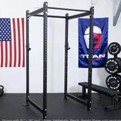 Titan Fitness T-3 Series Black Tall Power Rack 36in Depth Weight Plate Holders 1,100 LB Capacity