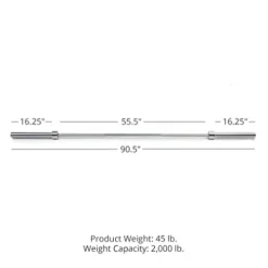 Titan Fitness Titan Series Olympic Deadlift Barbell Bright Zinc/Hard Chrome 20 KG 28.5MM USA Made 2,000 LB Rated