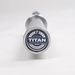 Titan Fitness Titan Series Olympic Deadlift Barbell Bright Zinc/Hard Chrome 20 KG 28.5MM USA Made 2,000 LB Rated