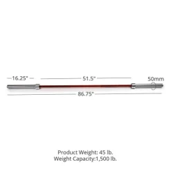Titan Fitness USA Made 20 KG 28.5MM TITAN Series Olympic Barbell Red Cerakote