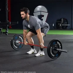 Titan Fitness USA Made 20 KG 28.5MM TITAN Series Olympic Barbell Red Cerakote