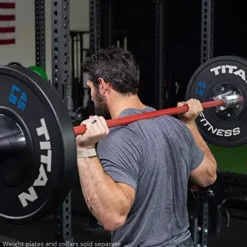 Titan Fitness USA Made 20 KG 28.5MM TITAN Series Olympic Barbell Red Cerakote