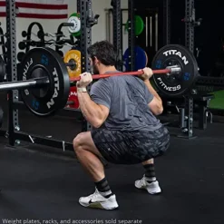 Titan Fitness USA Made 20 KG 28.5MM TITAN Series Olympic Barbell Red Cerakote