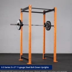 Titan Fitness X-3 Series 80″ Orange Bolt-Down Power Rack
