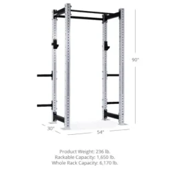 Titan Fitness X-3 Series 90″ White Bolt-Down Power Rack 1650 LB Cage