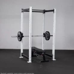 Titan Fitness X-3 Series 90″ White Bolt-Down Power Rack 36″ Depth