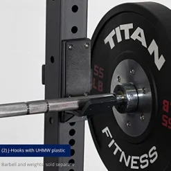 Titan Fitness X-3 Series Short Bolt-Down Power Rack with Weight Plate Holders 24-in. Depth Black
