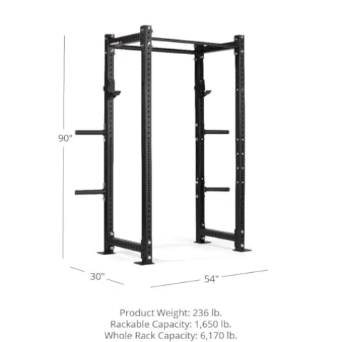 Titan Fitness X-3 Series Tall Bolt-Down Power Rack with Weight Holders 24-in Depth Black