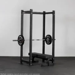 Titan Fitness X-3 Series Tall Bolt-Down Power Rack with Weight Holders 24-in Depth Black