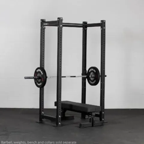 Titan Fitness X-3 Series Tall Bolt-Down Power Rack with Weight Holders 24-in Depth Black