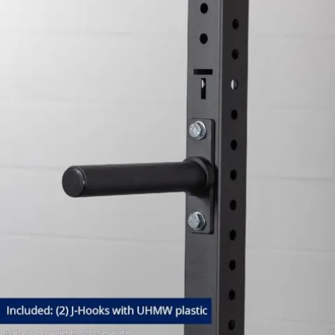 Titan Fitness X-3 Series Tall Bolt-Down Power Rack with Weight Holders 24-in Depth Black