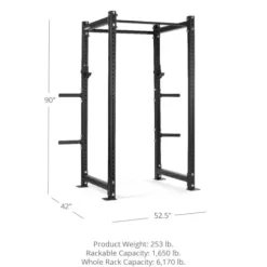 Titan Fitness X-3 Series Tall Bolt-Down Power Rack 36-in. Depth Black