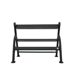 TKO 3-Tier Dumbbell & Kettlebell Rack | Home Gym Organizer | Black Stand