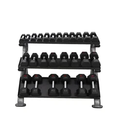 TKO 3-Tier Horizontal Dumbbell Rack with Oval Tubing