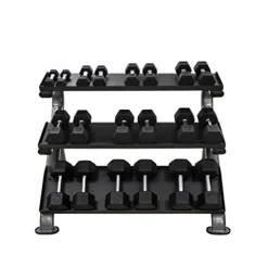 TKO 3-Tier Horizontal Dumbbell Rack with Oval Tubing