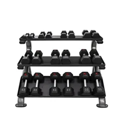 TKO 3-Tier Horizontal Dumbbell Rack with Oval Tubing