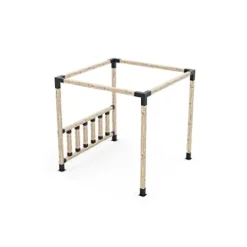 TOJAGRID Any Size Pergola Kit with Post Wall for 4×4 Wood Graphite