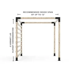 TOJAGRID Any Size Pergola Kit with Post Wall for 4×4 Wood Graphite