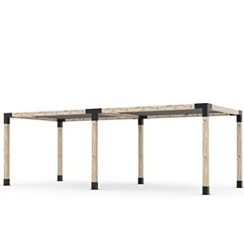 TOJAGRID Double Pergola Kit with 2 Shade Sails for 6×6 Wood Posts Graphite