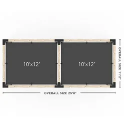 TOJAGRID Double Pergola Kit with 2 Shade Sails for 6×6 Wood Posts Graphite