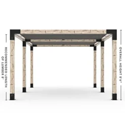 TOJAGRID Double Pergola Kit with 2 Shade Sails for 6×6 Wood Posts Graphite