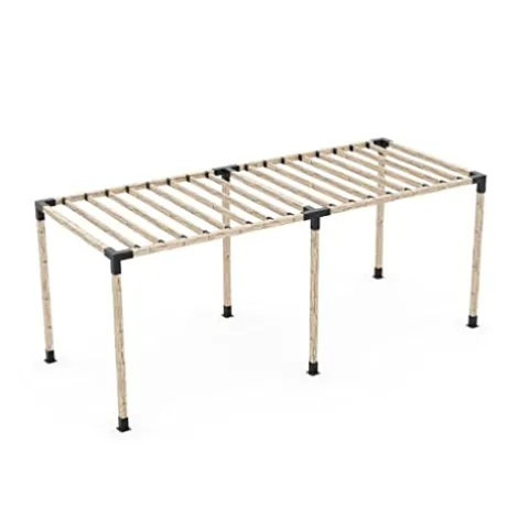 TOJAGRID Double Pergola Kit for 4×4 Wood Posts with KNECT 2×4 Brackets Black
