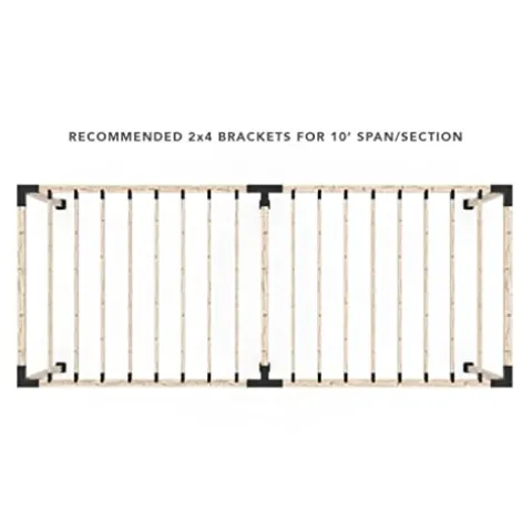 TOJAGRID Double Pergola Kit for 4×4 Wood Posts with KNECT 2×4 Brackets Black