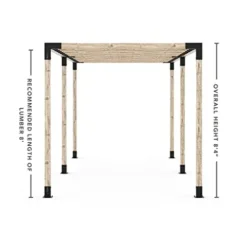 TOJAGRID Double Pergola Kit for 4×4 Wood Posts with KNECT 2×4 Brackets Black