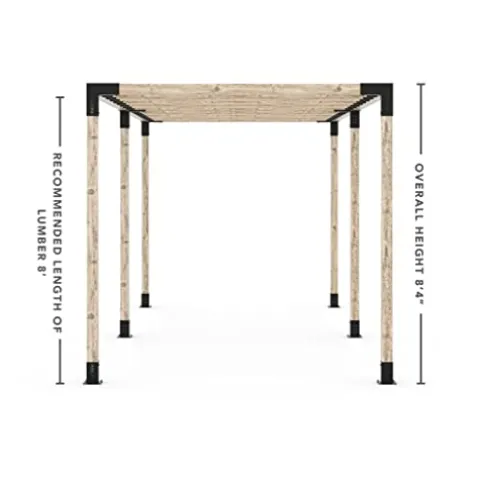 TOJAGRID Double Pergola Kit for 4×4 Wood Posts with KNECT 2×4 Brackets Black