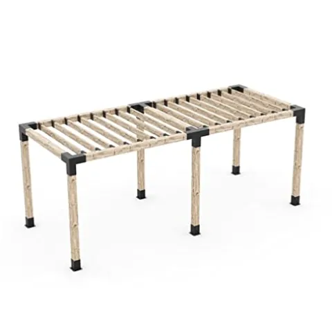 TOJAGRID Double Pergola Kit for 6×6 Wood Posts with KNECT 2×6 Top Rafter Brackets Black