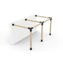 TOJAGRID Double Wall Mount Pergola Kit for 6×6 Wood Posts Black