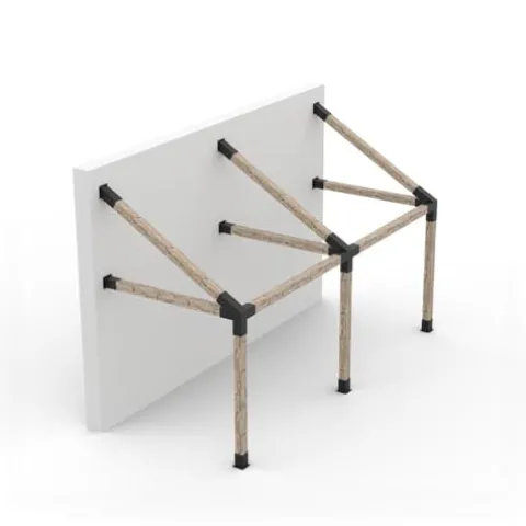 TOJAGRID Grid 30 Double Wall Mount Pergola Kit for 6×6 Wood Posts