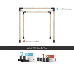 TOJAGRID Pergola Kit for 4×4 Wood Posts Black