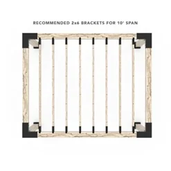 TOJAGRID Pergola Kit for 6×6 Wood Posts with KNECT 2×6 Top Rafter Brackets Black