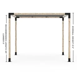 TOJAGRID Pergola Kit with Shade SAIL for 4×4 Wood Posts (10×10) Black