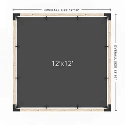 TOJAGRID Pergola Kit with Shade Sail for 4×4 Wood Posts 12×12 Black