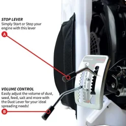 Tomahawk Power 4 Gallon Motorized Backpack Spreader for Granular Fertilizer, Seed, Feed, Salt Ice White