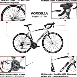 Tommaso Forcella Sport Bike Aluminum Road Bike Matte White