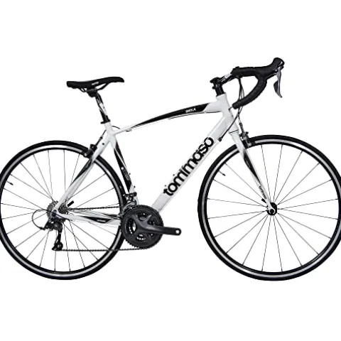 Tommaso Imola Performance Aluminum Road Bike Shimano Claris 24 Speeds White Medium 56cm