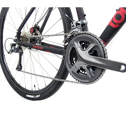 Tommaso Sentiero Sport Performance Aluminum Gravel Bike Matte Black/Red