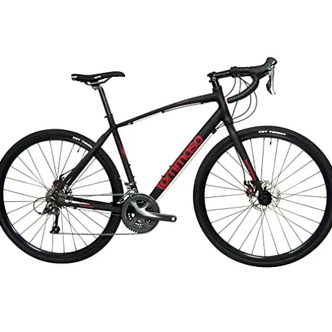 Tommaso Sentiero Sport Performance Aluminum Gravel Bike Matte Black/Red