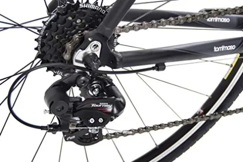 Tommaso Sorrento Shimano Tourney Hybrid Fitness Bike Black/Grey – Extra Large