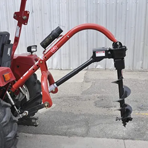 Tool Tuff Model 400 3-Point Tractor Post Hole Digger with 6″ Auger Red