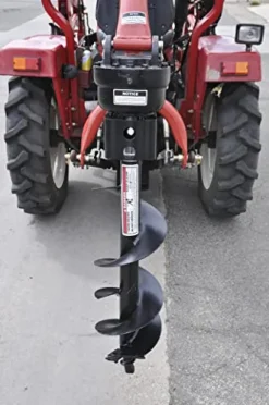 Tool Tuff Model 400 3-Point Tractor Post Hole Digger with 6″ Auger Red