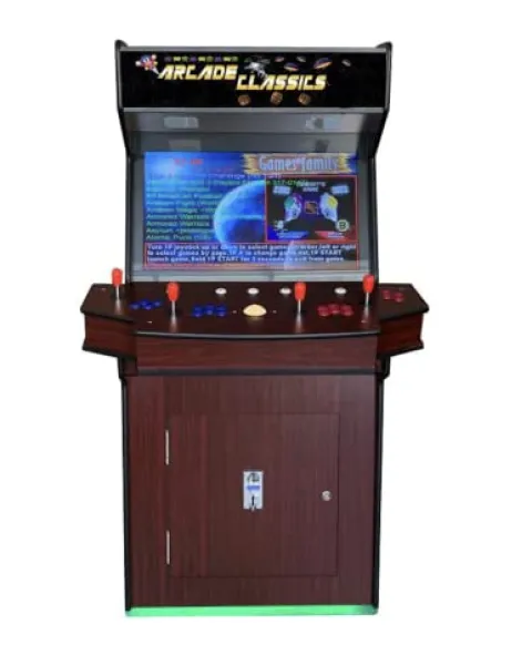 TOP US VIDEO ARCADES 4 Player 3500 Games 32 inch Screen Dark Wood Standup Arcade Machine