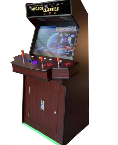 TOP US VIDEO ARCADES 4 Player 3500 Games 32 inch Screen Dark Wood Standup Arcade Machine