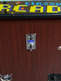 TOP US VIDEO ARCADES Full Size Commercial Grade Cocktail Arcade Machine 3515 Games 22” Screen Tempered Glass 2 Stools Included 5 Year Warranty Dark Wood