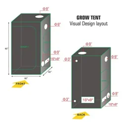 TopoLite Complete Hydroponic Grow Tent Kit with 1800W LED Light and 6″ Carbon Filter 60″x60″x80