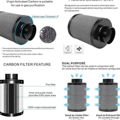 TopoLite Grow Tent Complete Kit Hydroponic System with LED800W Grow Light and 6″ Carbon Filter White